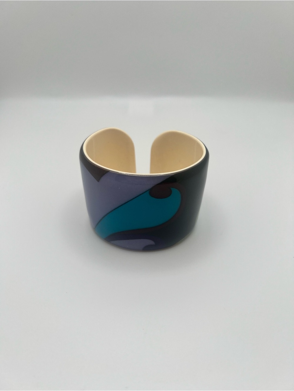 Frank & Kahn Teal and Purple Abstract Cuff Bracelet